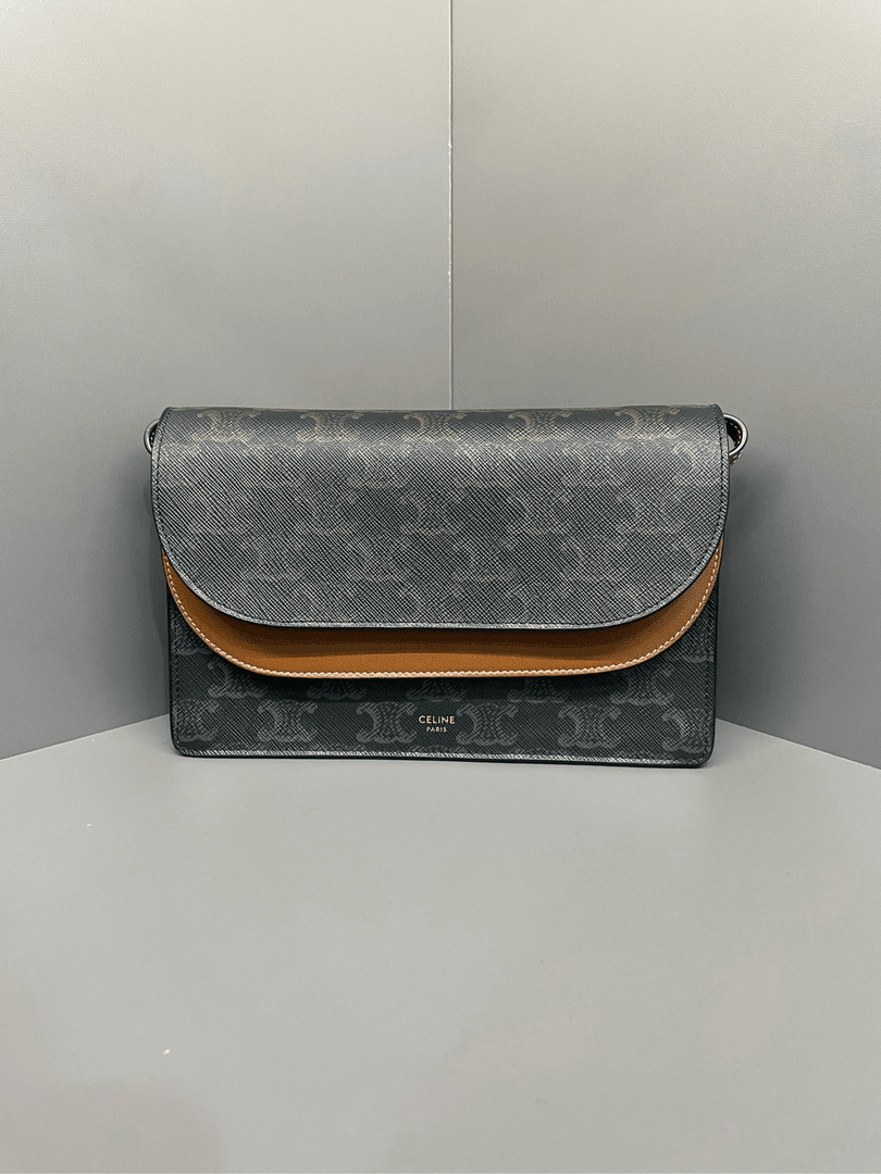 99新 Celine/思琳 三合一可调节肩带经典老花单肩斜挎包