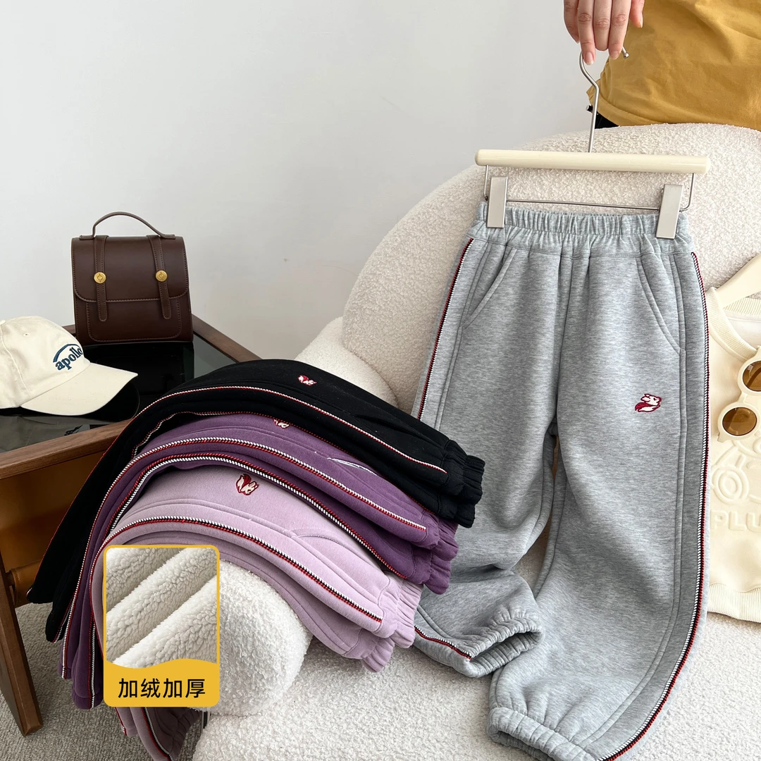 小菲特冬季新款女童装6-12岁中大童运动裤儿童加厚卫裤QDKD35910