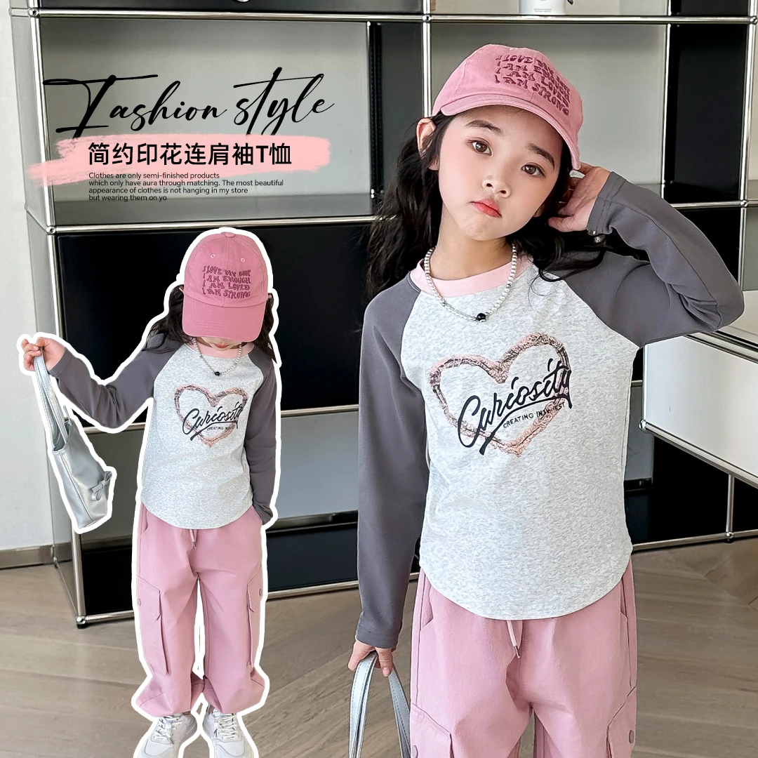 小菲特春装女童6-12岁小女孩衣服中大童女宝儿童长袖T恤HSYC40044