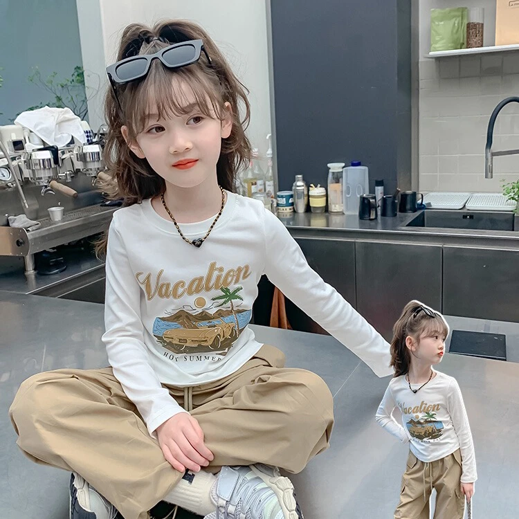 小菲特春装女童上衣6-12岁中大童儿童打底衫衣服女宝T恤HSYQ34671