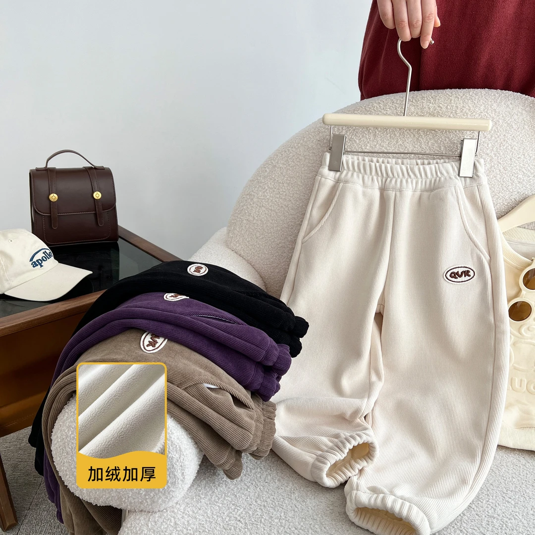 小菲特冬季新款女宝女童装6-12岁中大童儿童加绒休闲裤QDKD35726