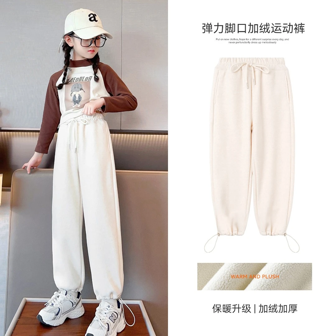 小菲特冬季新款6-12岁女宝加绒休闲裤中大童时尚长裤QDKD36326