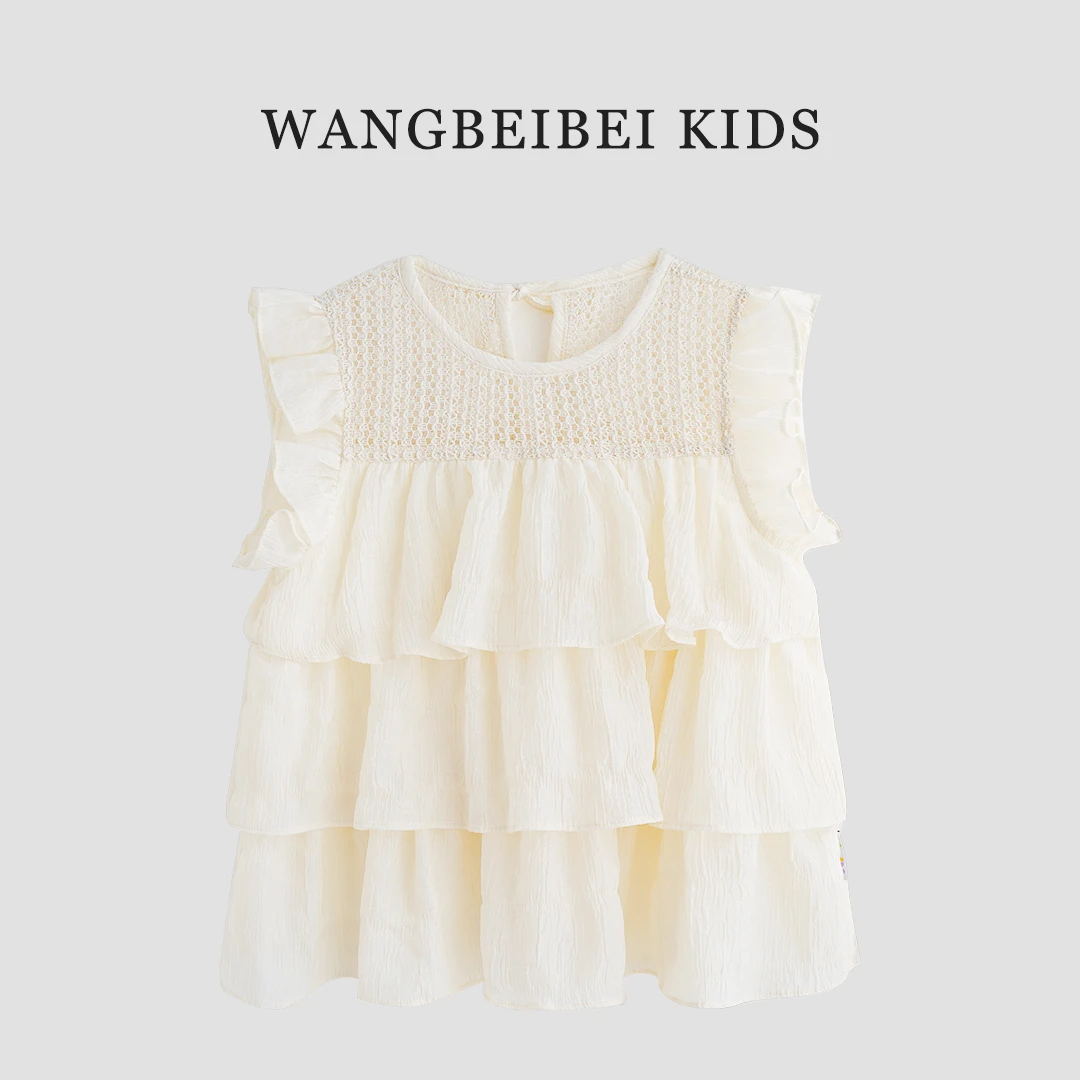 小菲特女童夏装2024新款无袖背心儿童中大童爆款娃娃衫BGYX40922