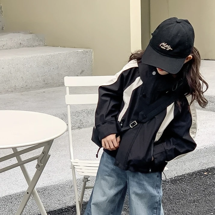 小菲特春季女宝上衣中大童秋款女童冲锋衣儿童休闲外套MKYQ34678