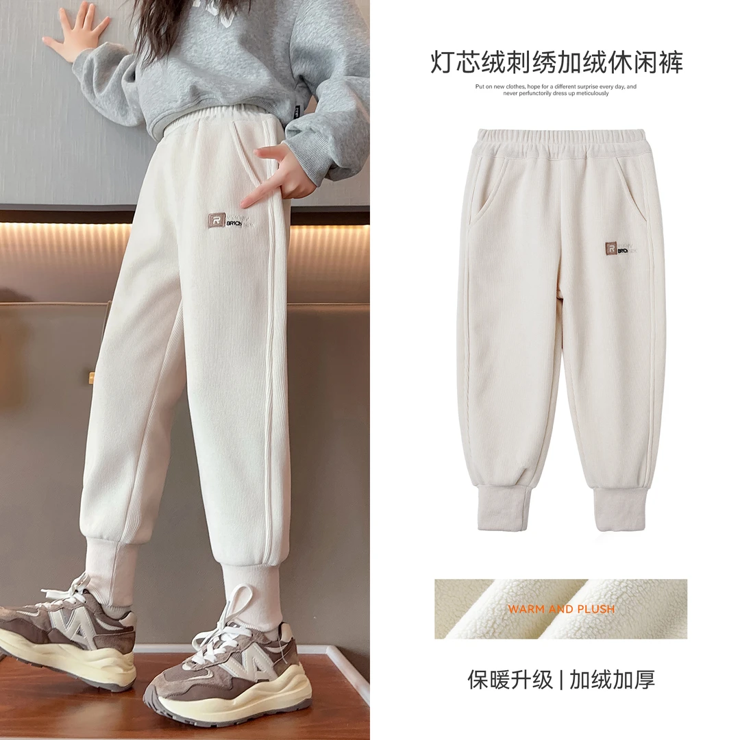 小菲特冬季韩版针织裤女童装6-12岁中大童儿童加绒卫裤JMKD35627
