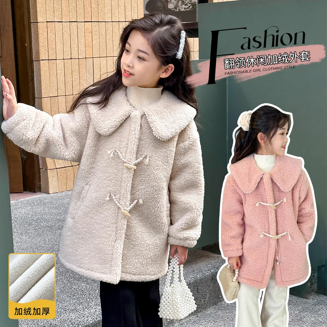 小菲特冬季毛毛领女宝上衣儿童中大童衣服女童加厚外套YZYD36047