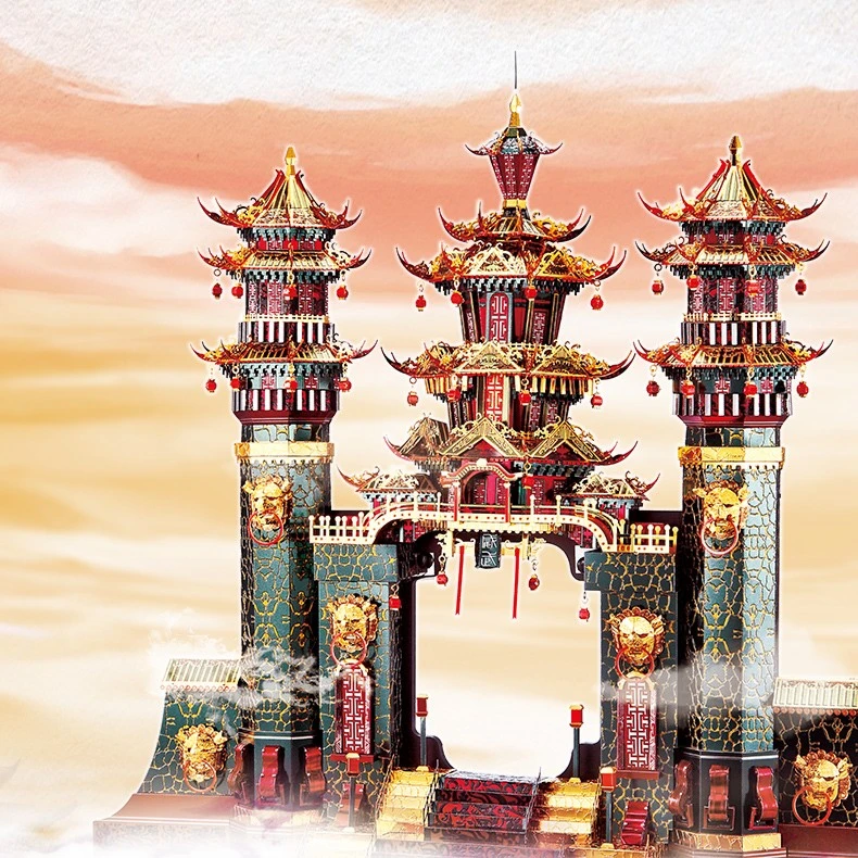 拼酷 南天门 3D立体金属拼图模型礼物手工diy国风建筑系列摆件