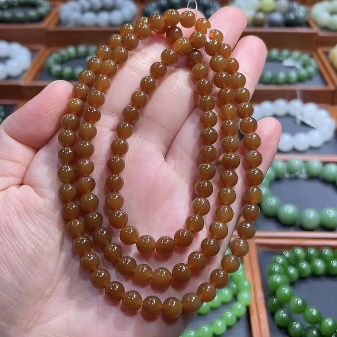 和田玉新疆且末全糖多圈6mm