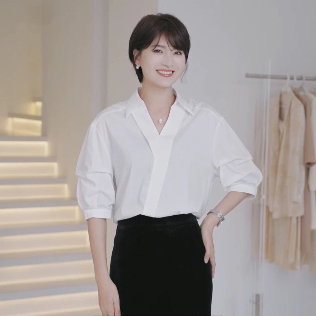 蒋菲菲时尚春夏新款通勤休闲衬衫B14230