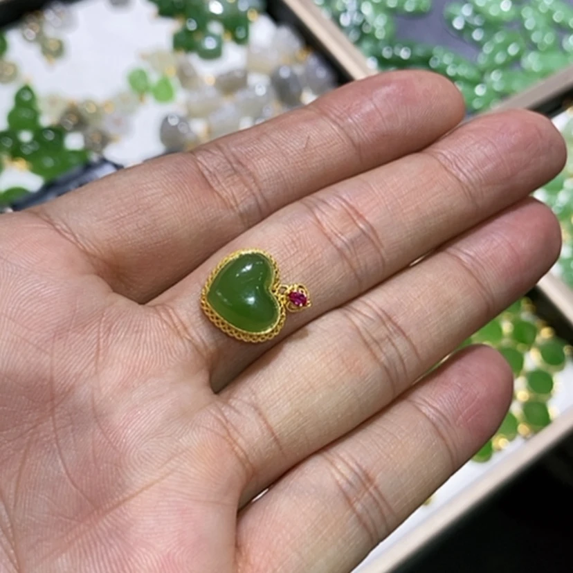 【闪购商品】和田玉项链18K金镶嵌