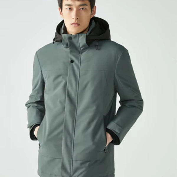 K-boxing/劲霸男装劲霸男装白鹅绒连帽厚款休闲羽绒服VRJG4331