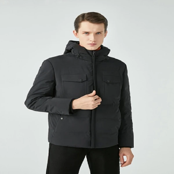 男士秋冬连帽防风保暖时尚短款鹅绒服BRHG4306