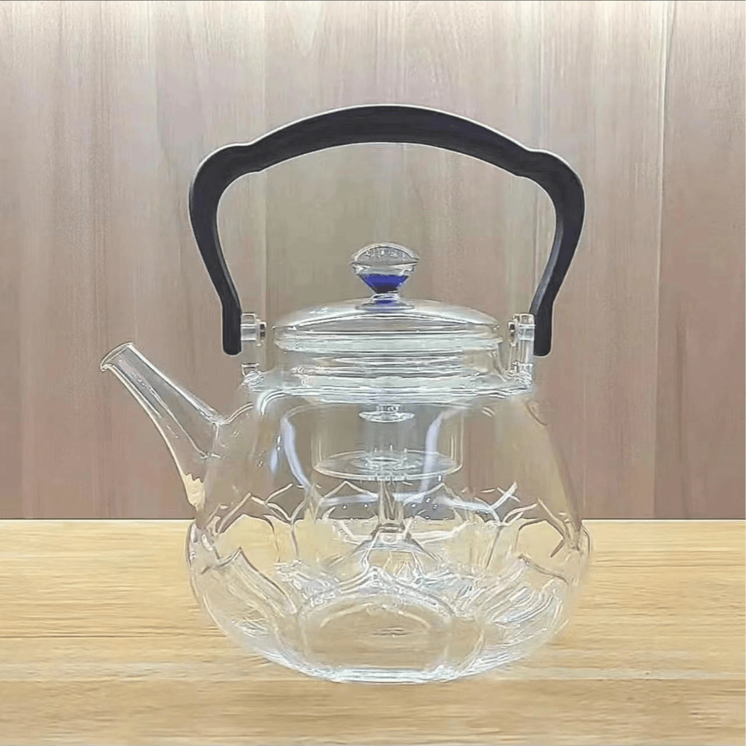 白色莲花壶家用保温大容量加厚日式煮水泡壶耐热