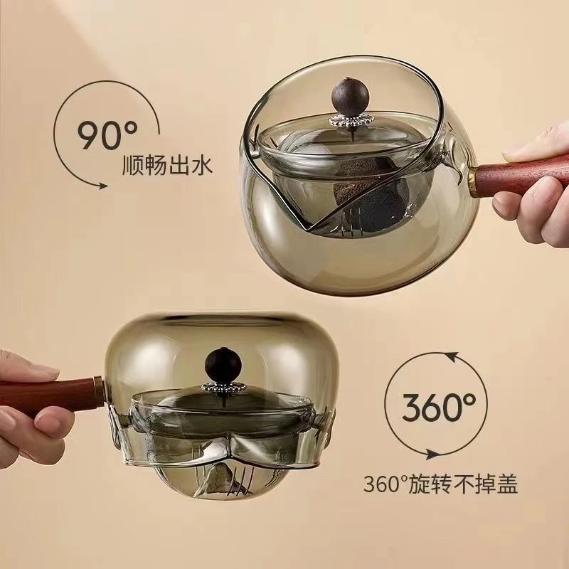 逍遥壶茶具家用茶壶耐热分茶木把手工创意简约纯手工防烫大容量