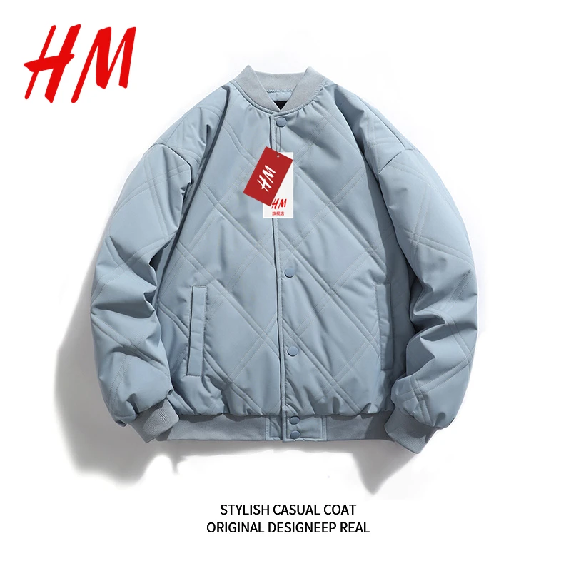 HM旗舰店官网冬季国潮时尚百搭男士棉服复古加厚潮流休闲棉衣外套