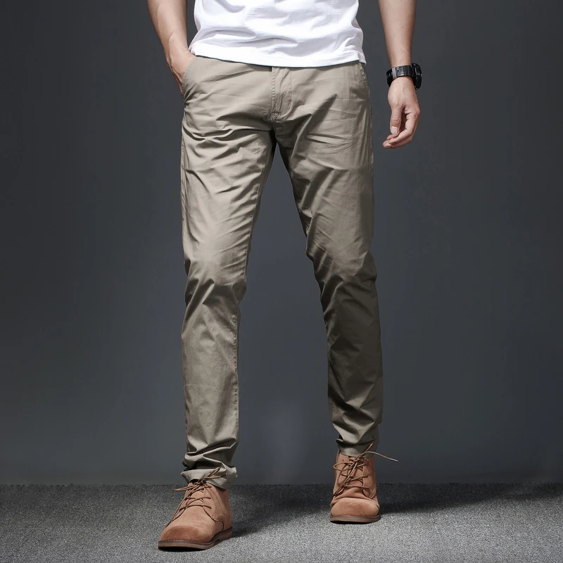 夏季潮流百搭薄款休闲裤男修身直筒工装裤潮牌运动弹力速干裤子男