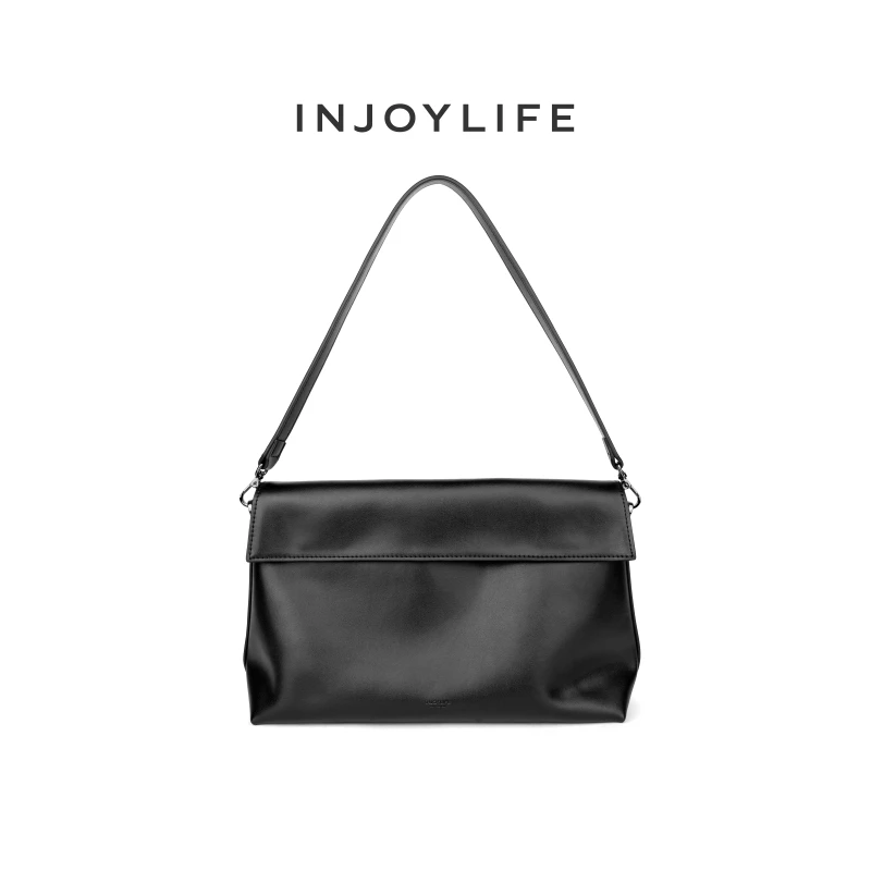 INJOYLIFE托特包大容量单肩包女包通勤包软皮斜挎包