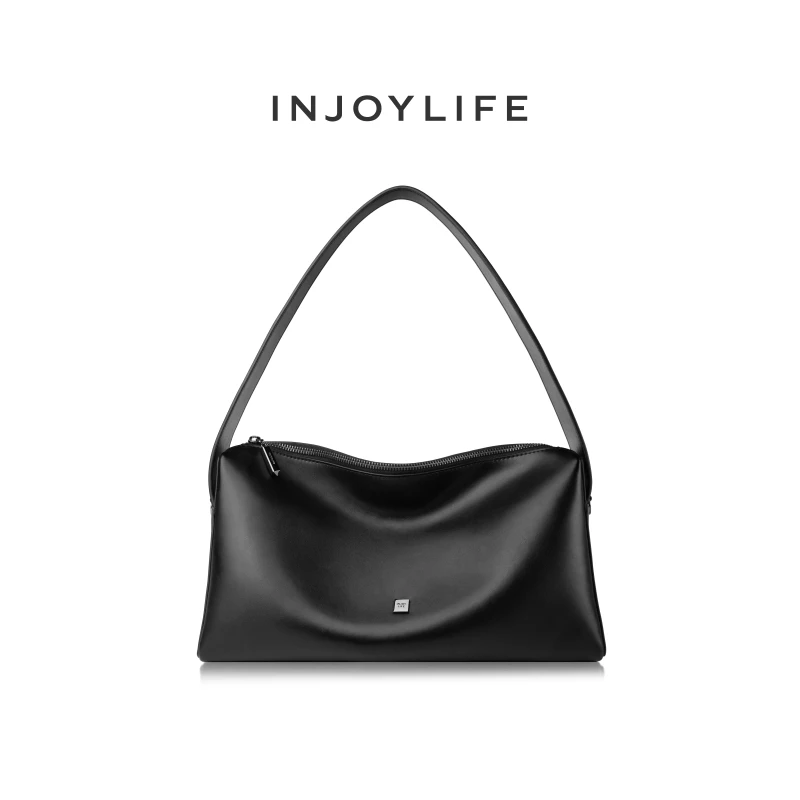 INJOYLIFE软皮吐司包男女同款春新款大容量休闲中性包单肩斜挎包