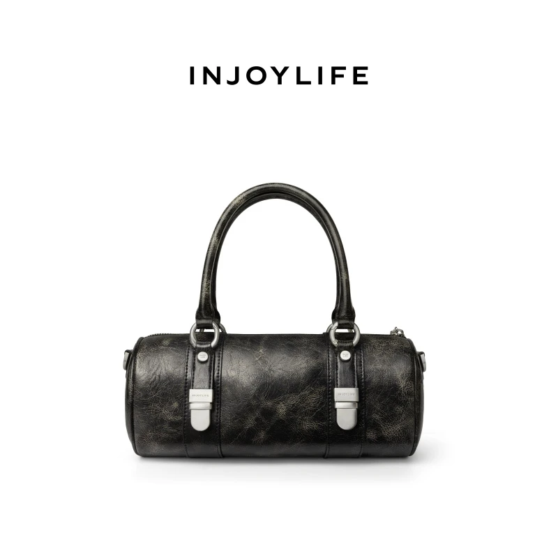 【烟墨法棍包】INJOYLIFE手提包高级大容量斜挎包复古女通勤单肩包