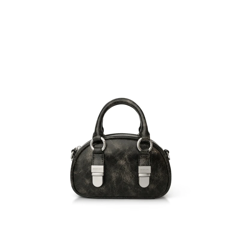 【微瑕专场】INJOYLIFE 锁扣馒头包烟墨色