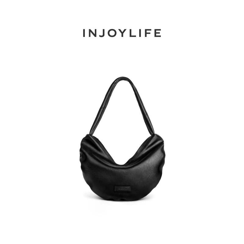 【微瑕专场】INJOYLIFE褶皱香蕉腋下包