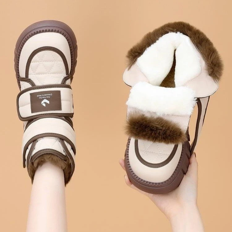 欧货厚底短筒秋冬雪地靴女2023新款甜美加绒加厚保暖防滑东北棉鞋