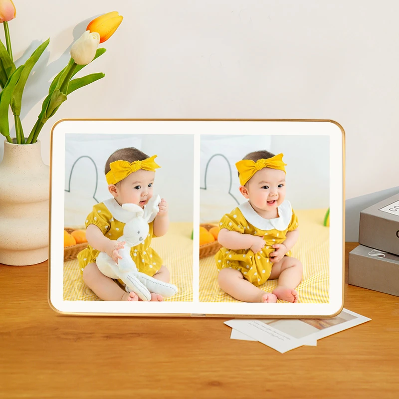 【曼绮】10寸金边洛克水晶 相框摆台宝宝照婚纱照生活照定制