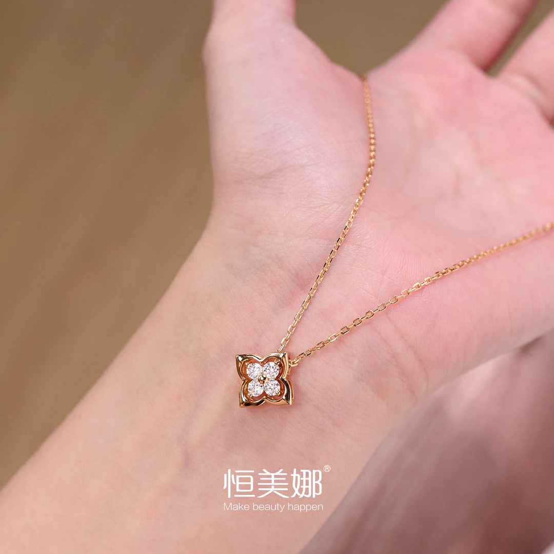 坠链均925银莫桑石 可拆卸花花项链 轻奢气质时尚百搭简约灵动