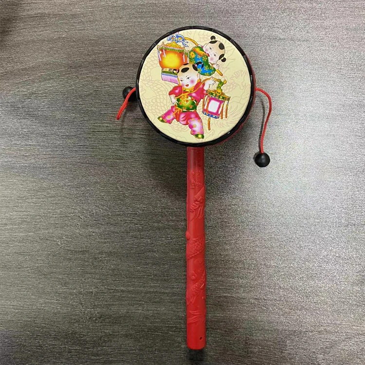 拨浪鼓0-6-12个月婴儿玩具传统拨浪鼓摇铃手摇1-3岁乐器儿童