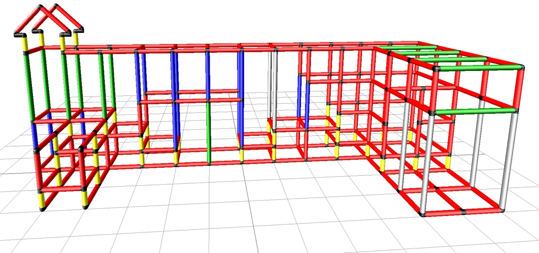 达人定制PVC，PPR管材管件，裁剪好组装攀爬架