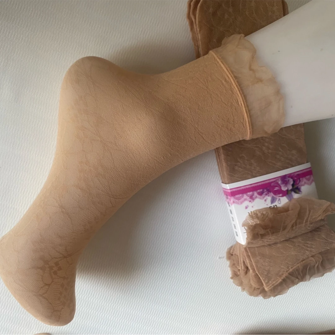 宽松口性感蕾丝面膜钢丝袜暗花镂空四季女袜冲量款新品纯色百搭中