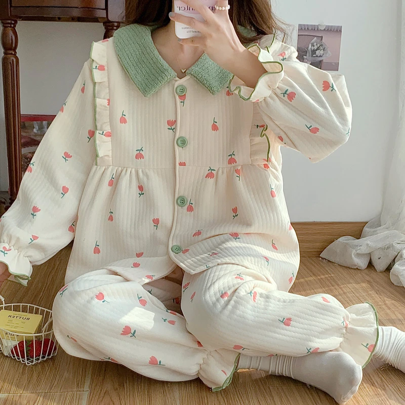 加肥加大码200斤高端月子服11-12月份产妇空气棉孕妇家居服睡衣