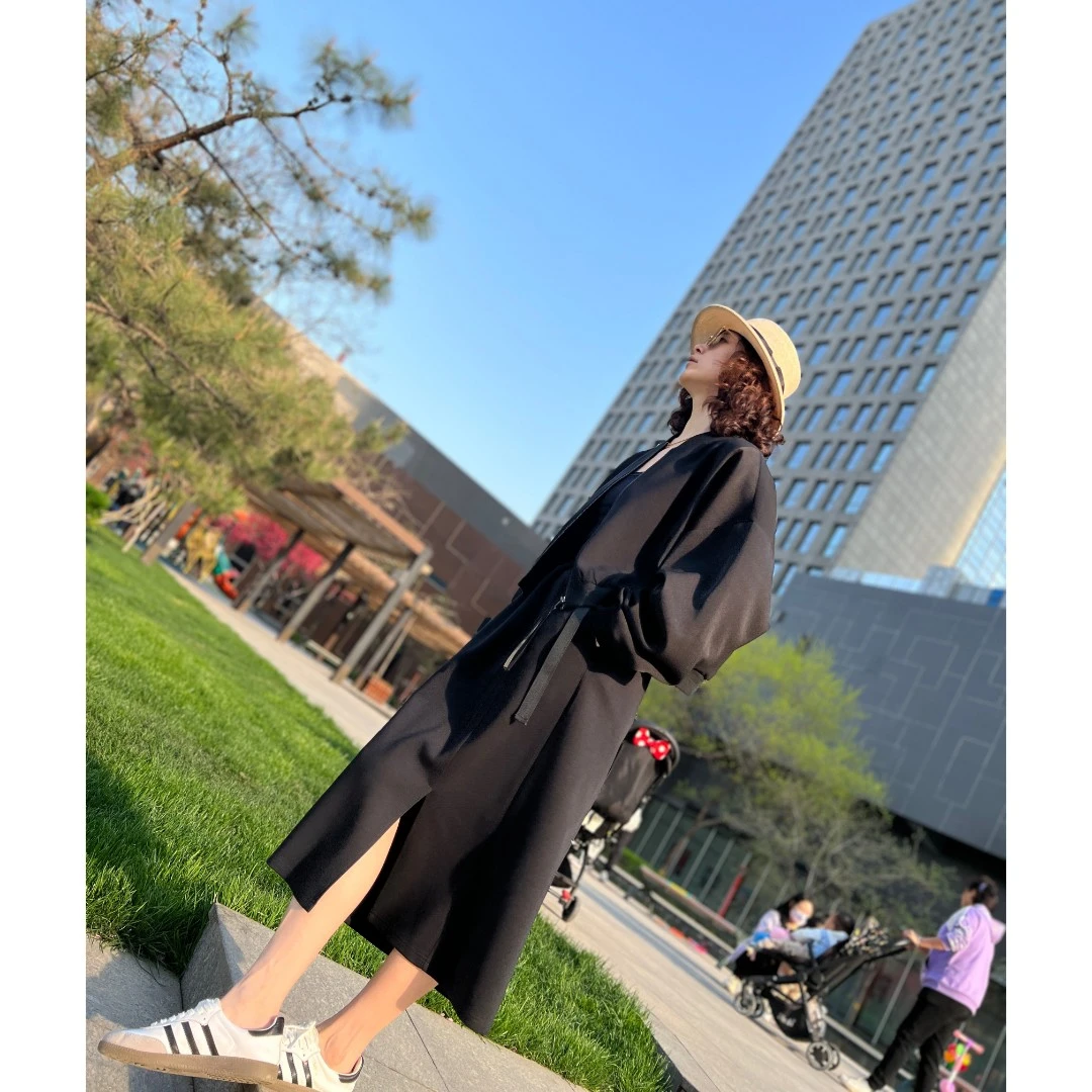 “开叉裙”休闲时尚气质中长裙春夏季小黑裙高级感开叉半身裙62334