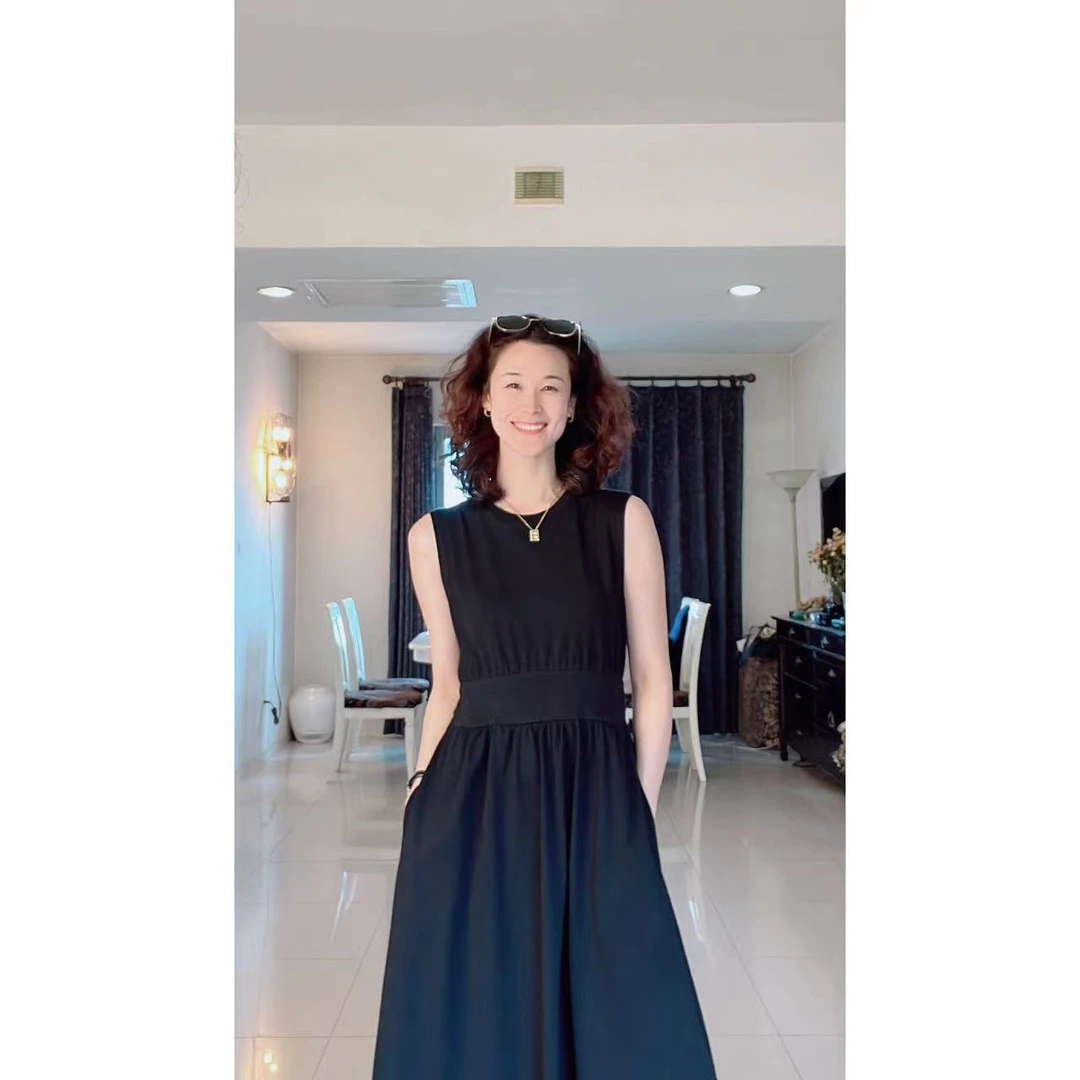 超显瘦赫本风法式气质拼接长裙优雅女士春夏季时尚减龄连衣裙2379