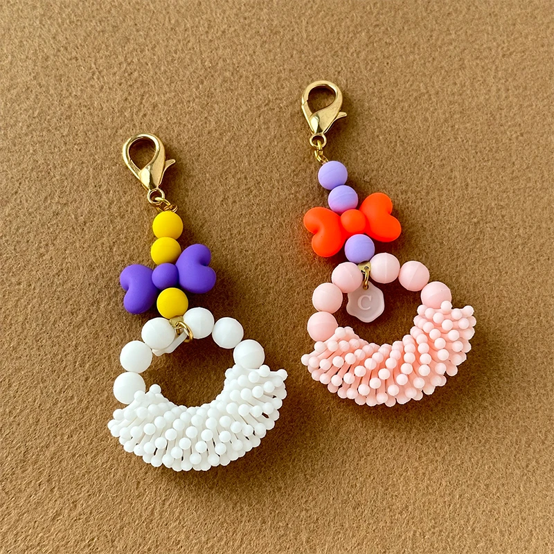 CLICHE手工diy可爱彩色ins蝴蝶结手机挂饰