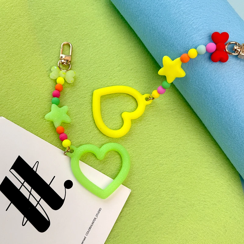 CLICHE创意个性手工硅胶爱心壳通用挂件挂绳挂饰防丢手机链女款