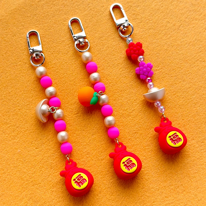 CLICHE女款手工短款时尚国风个性彩色防丢新年手机挂饰