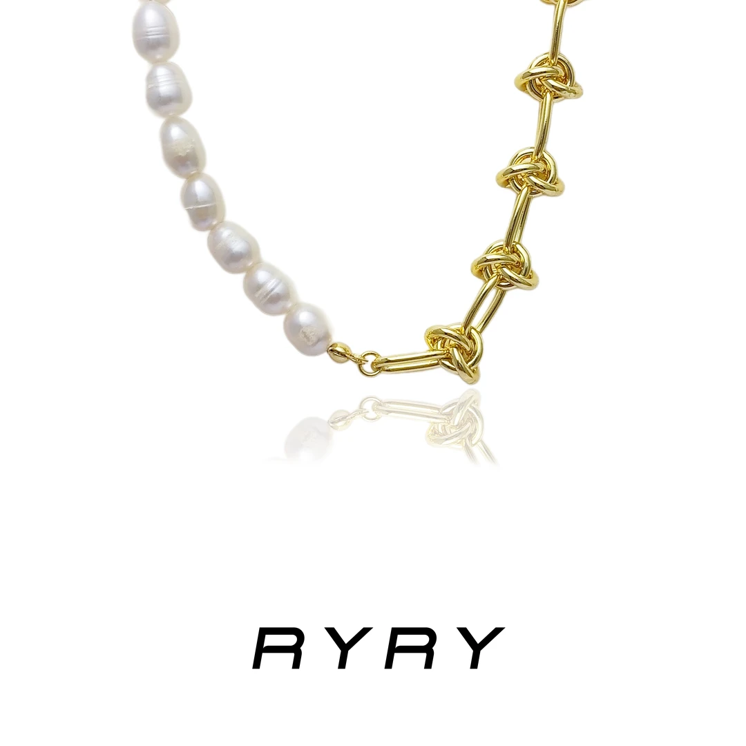 RYRY 铜合金手链 气质轻奢百搭时尚简约优雅不规则珠珠绳结手链