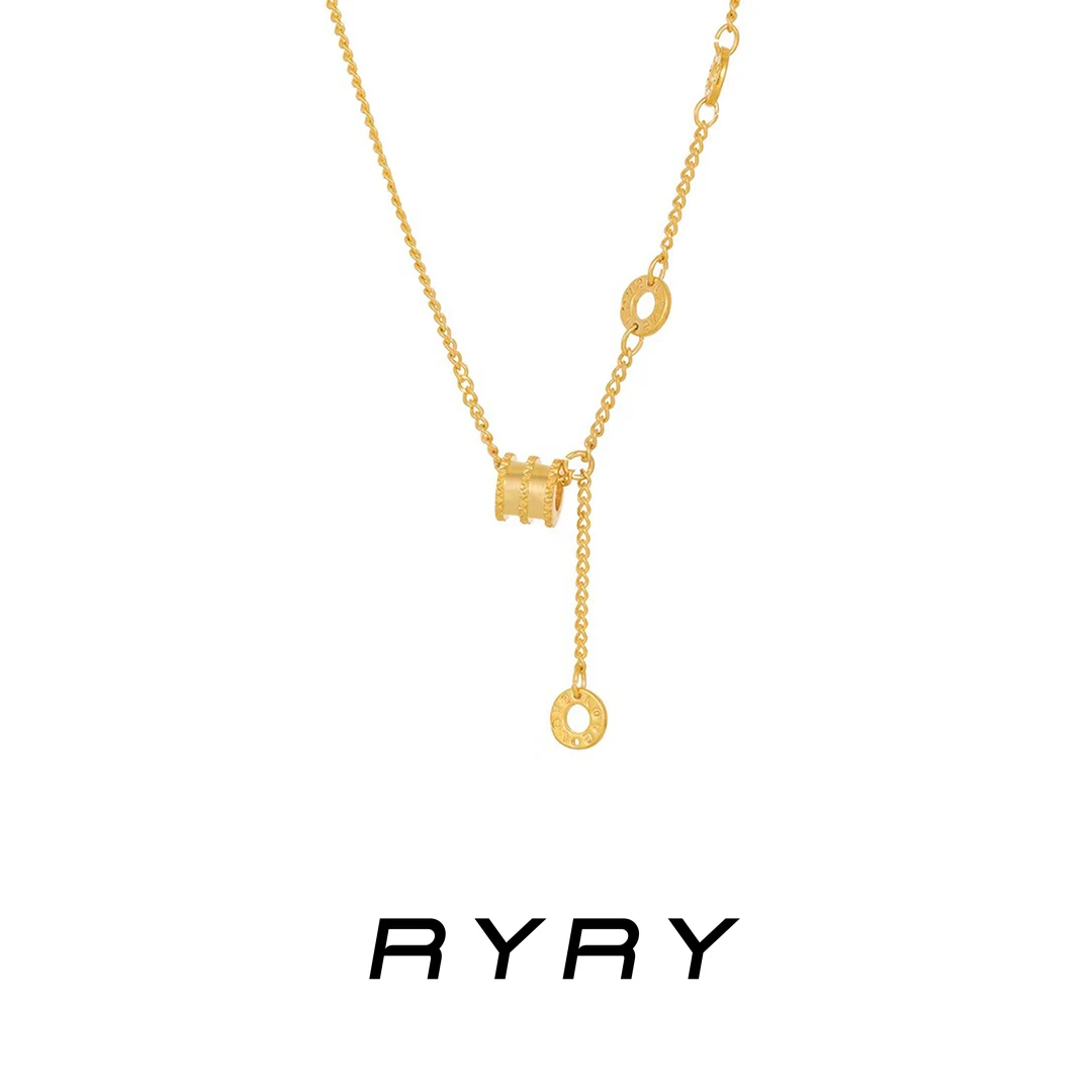 RYRY 铜合金项链 气质轻奢时尚百搭小众ins简约金色小蛮腰项链