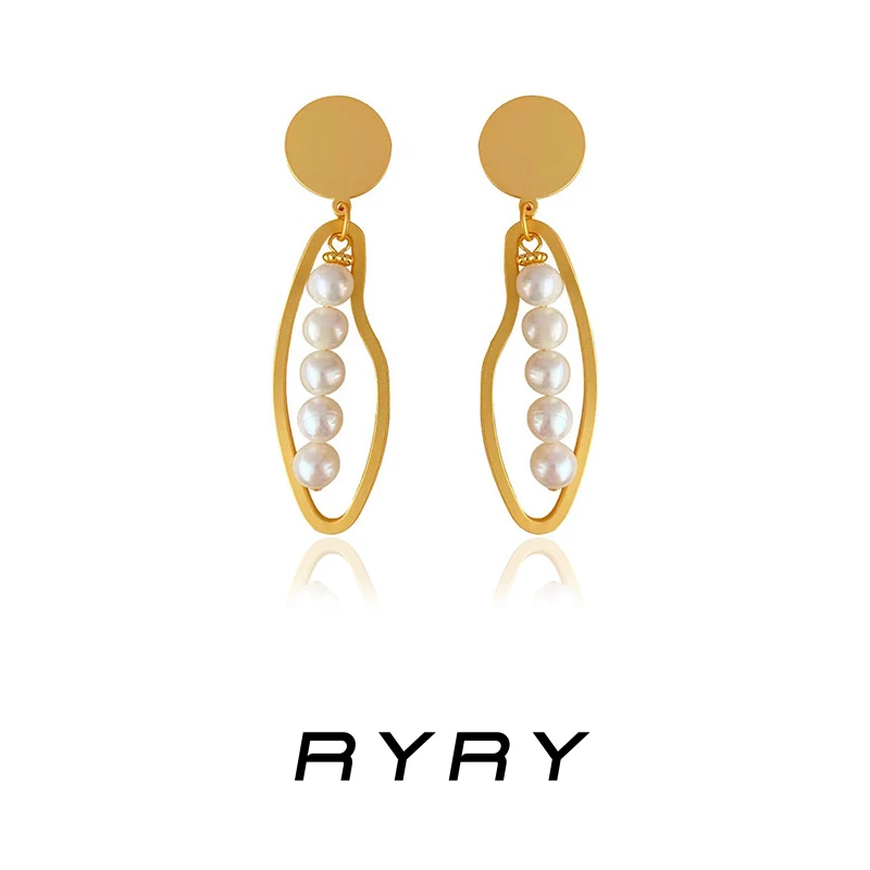RYRY 铜合金耳饰 气质轻奢复古百搭简约小众珠珠流苏简约耳钉