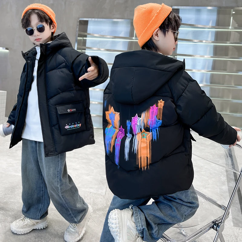 男童棉服儿童棉衣冬季新款中大童中长款男孩加厚保暖学生外套童装
