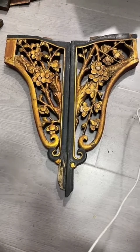 【闪购商品】香榧木一对孤品木雕20