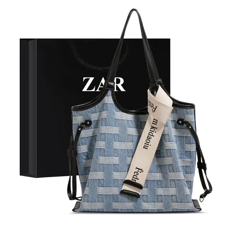 ZAR&RUILR/查瑞娜帆布托特包包女大容量通勤腋下包时尚单肩大包