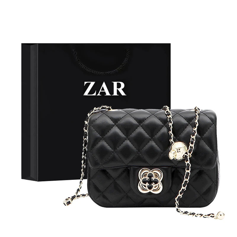 ZAR&RUILR/查瑞娜今年流行包包女小方包小香风软皮菱格链条斜挎包