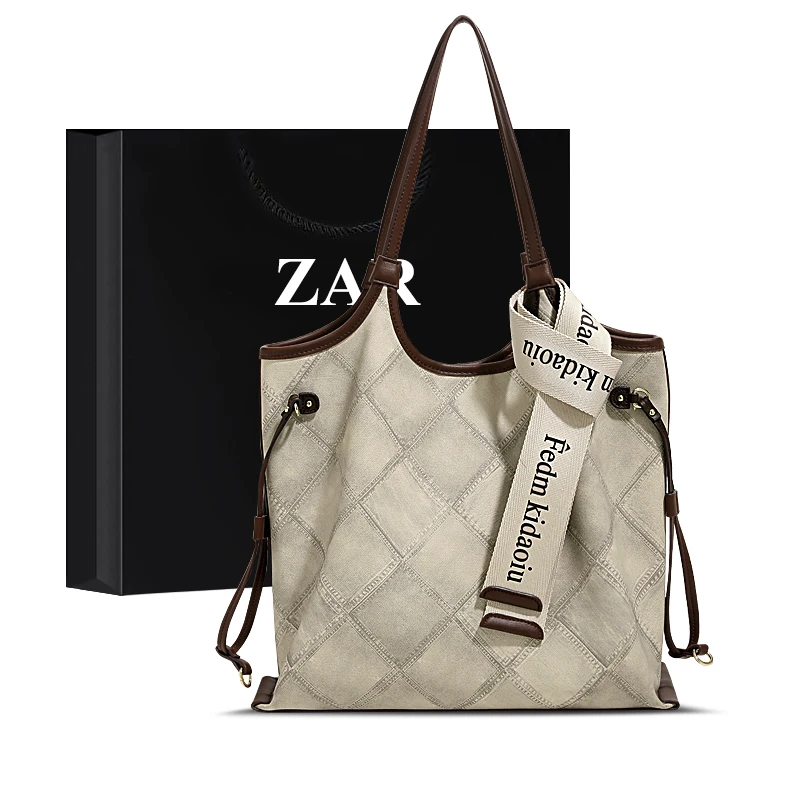 ZAR&RUILR/查瑞娜大容量托特包包女上课通勤单肩包百搭腋下大包
