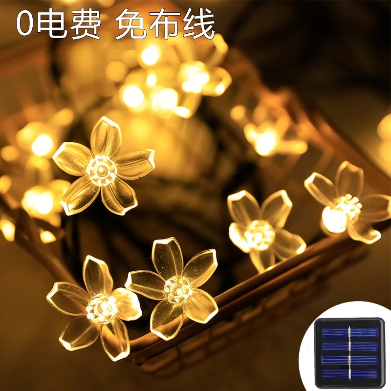 太阳能串灯户外防水庭院阳台星星灯串露营地摊房间家用节日灯婚庆