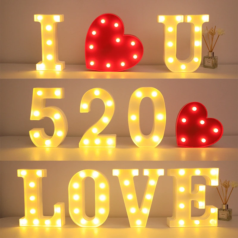 字母发光灯灯情人节七夕浪漫惊喜求婚表白生日场景布置装饰造型灯