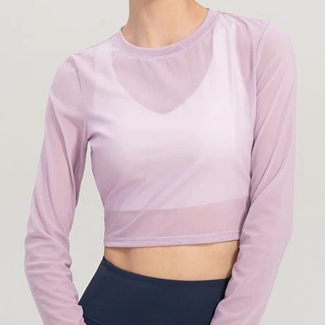 【官方店旗舰】正lulu网纱透气速干瑜伽服女运动罩衫短款防晒骑行服