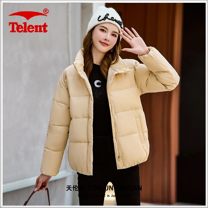 天伦天品牌小个子高颜值女款冬季小加厚棉服加绒棉袄外套衣仿丝棉