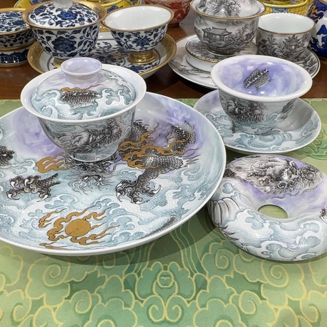 纯手工手绘精工海水龙